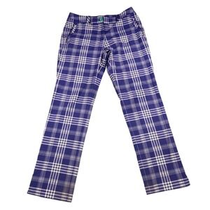 Nike Golf Performance Plaid Pants Women's Purple White‎ Checkered